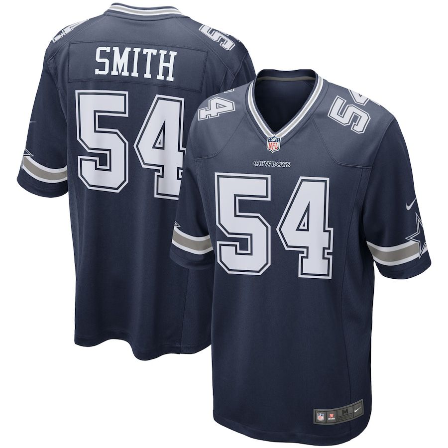 Men Dallas Cowboys 54 Jaylon Smith Nike Navy Game Team NFL Jersey